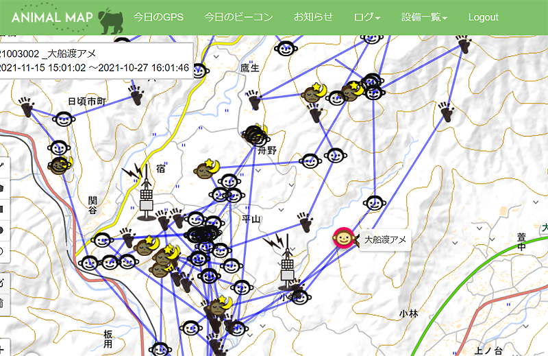 Web東海新報｜サル農作物被害防止へ地元向けに位置情報提供 日頃市で22